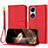 Coque Portefeuille Livre Cuir Etui Clapet Y09X pour Oppo A17 Rouge