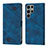 Coque Portefeuille Livre Cuir Etui Clapet YB1 pour Samsung Galaxy S22 Ultra 5G Bleu