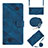 Coque Portefeuille Livre Cuir Etui Clapet YB2 pour Nokia G60 5G Bleu