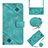 Coque Portefeuille Livre Cuir Etui Clapet YB2 pour Sony Xperia 5 IV Vert Petit