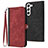 Coque Portefeuille Livre Cuir Etui Clapet YX1 pour Samsung Galaxy S24 Plus 5G Rouge