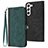 Coque Portefeuille Livre Cuir Etui Clapet YX1 pour Samsung Galaxy S24 Plus 5G Vert