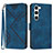 Coque Portefeuille Livre Cuir Etui Clapet YX3 pour Samsung Galaxy S23 Plus 5G Bleu