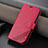 Coque Portefeuille Livre Cuir Etui Clapet YZ3 pour Apple iPhone 15 Pro Rose Rouge Petit