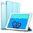 Coque Portefeuille Livre Cuir L01 pour Apple iPad Air Bleu Ciel