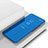 Coque Portefeuille Livre Cuir Miroir Housse Etui Clapet L01 pour Motorola Moto G8 Power Bleu