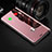 Coque Portefeuille Livre Cuir Miroir Housse Etui Clapet L01 pour Oppo Reno5 5G Or Rose