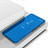 Coque Portefeuille Livre Cuir Miroir Housse Etui Clapet L02 pour Oppo Find X3 5G Bleu