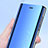 Coque Portefeuille Livre Cuir Miroir Housse Etui Clapet L02 pour Samsung Galaxy S10 Bleu