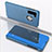 Coque Portefeuille Livre Cuir Miroir Housse Etui Clapet L04 pour Samsung Galaxy A11 Bleu