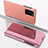 Coque Portefeuille Livre Cuir Miroir Housse Etui Clapet L04 pour Xiaomi Redmi K30S 5G Or Rose