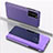 Coque Portefeuille Livre Cuir Miroir Housse Etui Clapet L04 pour Xiaomi Redmi K30S 5G Violet Clair