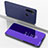 Coque Portefeuille Livre Cuir Miroir Housse Etui Clapet M01 pour Xiaomi Redmi Note 8 Violet