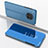 Coque Portefeuille Livre Cuir Miroir Housse Etui Clapet pour Huawei Honor 50 Lite Bleu