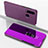 Coque Portefeuille Livre Cuir Miroir Housse Etui Clapet pour Huawei Nova 3i Violet