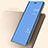 Coque Portefeuille Livre Cuir Miroir Housse Etui Clapet pour Huawei P20 Bleu