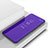 Coque Portefeuille Livre Cuir Miroir Housse Etui Clapet pour Huawei Y8p Violet