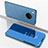 Coque Portefeuille Livre Cuir Miroir Housse Etui Clapet pour Huawei Y9a Bleu