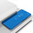 Coque Portefeuille Livre Cuir Miroir Housse Etui Clapet pour Oppo Reno5 Pro 5G Bleu Petit