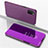 Coque Portefeuille Livre Cuir Miroir Housse Etui Clapet pour Samsung Galaxy A02s Violet Clair
