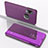 Coque Portefeuille Livre Cuir Miroir Housse Etui Clapet pour Samsung Galaxy M01s Violet