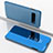 Coque Portefeuille Livre Cuir Miroir Housse Etui Clapet pour Samsung Galaxy S10 Plus Bleu Ciel
