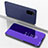 Coque Portefeuille Livre Cuir Miroir Housse Etui Clapet pour Samsung Galaxy S20 5G Violet