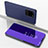 Coque Portefeuille Livre Cuir Miroir Housse Etui Clapet pour Samsung Galaxy S20 Ultra 5G Violet