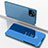 Coque Portefeuille Livre Cuir Miroir Housse Etui Clapet pour Xiaomi Mi 11 Lite 4G Bleu