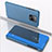 Coque Portefeuille Livre Cuir Miroir Housse Etui Clapet QH1 pour Xiaomi Redmi 10X 5G Bleu