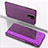Coque Portefeuille Livre Cuir Miroir Housse Etui Clapet QH1 pour Xiaomi Redmi 9 Prime India Violet
