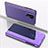 Coque Portefeuille Livre Cuir Miroir Housse Etui Clapet QH1 pour Xiaomi Redmi 9 Prime India Violet Clair