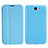 Coque Portefeuille Livre Cuir pour Samsung Galaxy Note 2 N7100 N7105 Bleu Ciel