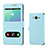Coque Portefeuille Livre Cuir pour Samsung Galaxy On7 G600FY Bleu Ciel