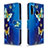 Coque Portefeuille Motif Fantaisie Livre Cuir Etui Clapet B03F pour Samsung Galaxy A21 Bleu Ciel