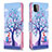 Coque Portefeuille Motif Fantaisie Livre Cuir Etui Clapet B03F pour Samsung Galaxy A22 5G Violet Clair
