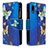 Coque Portefeuille Motif Fantaisie Livre Cuir Etui Clapet B04F pour Samsung Galaxy A20e Bleu