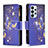 Coque Portefeuille Motif Fantaisie Livre Cuir Etui Clapet B04F pour Samsung Galaxy A23 5G Bleu Royal Petit