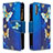 Coque Portefeuille Motif Fantaisie Livre Cuir Etui Clapet B04F pour Samsung Galaxy A70S Bleu
