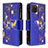 Coque Portefeuille Motif Fantaisie Livre Cuir Etui Clapet B04F pour Samsung Galaxy A81 Bleu Royal