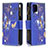 Coque Portefeuille Motif Fantaisie Livre Cuir Etui Clapet B04F pour Samsung Galaxy M12 Bleu Royal