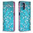 Coque Portefeuille Motif Fantaisie Livre Cuir Etui Clapet B05F pour Xiaomi Redmi Note 10S 4G Cyan