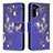Coque Portefeuille Motif Fantaisie Livre Cuir Etui Clapet B09F pour Samsung Galaxy S24 5G Bleu Royal