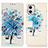 Coque Portefeuille Motif Fantaisie Livre Cuir Etui Clapet D02Y pour Motorola Moto G73 5G Bleu Petit