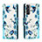 Coque Portefeuille Motif Fantaisie Livre Cuir Etui Clapet H01X pour Samsung Galaxy S22 Plus 5G Bleu