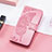 Coque Portefeuille Motif Fantaisie Livre Cuir Etui Clapet H08 pour Apple iPhone 14 Pro Max Rose Rouge