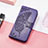 Coque Portefeuille Motif Fantaisie Livre Cuir Etui Clapet H08 pour Apple iPhone 14 Pro Max Violet