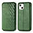 Coque Portefeuille Motif Fantaisie Livre Cuir Etui Clapet H15 pour Apple iPhone 15 Plus Vert