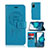 Coque Portefeuille Motif Fantaisie Livre Cuir Etui Clapet JX1 pour Samsung Galaxy S20 FE 5G Bleu