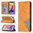 Coque Portefeuille Motif Fantaisie Livre Cuir Etui Clapet L04 pour Apple iPhone 14 Jaune Petit